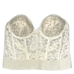 Vintage -  Frederick’s of Hollywood Lace Corset - White/Cream - Size 34 B